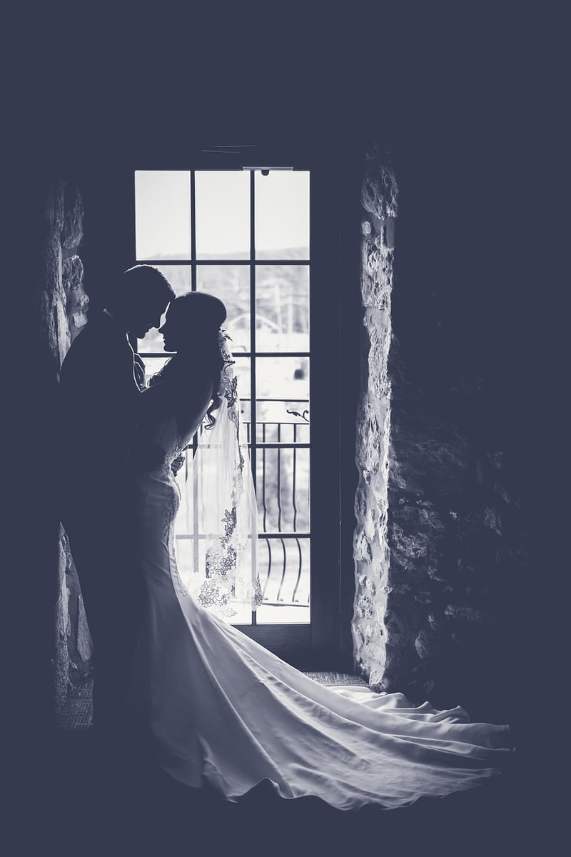 Bride and Groom at Beach Wedding